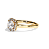 Bague de Fiançailles Pavée - Solitaire Diamant Rond - Simple Entourage- L'Envoûtante