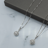 Collier Diamant Rond - Double Entourage -La Ravissante