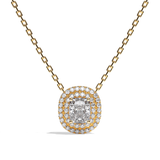 Collier Diamant Coussin - Double Entourage - La Craintive