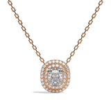 Collier Diamant Coussin - Double Entourage - La Craintive