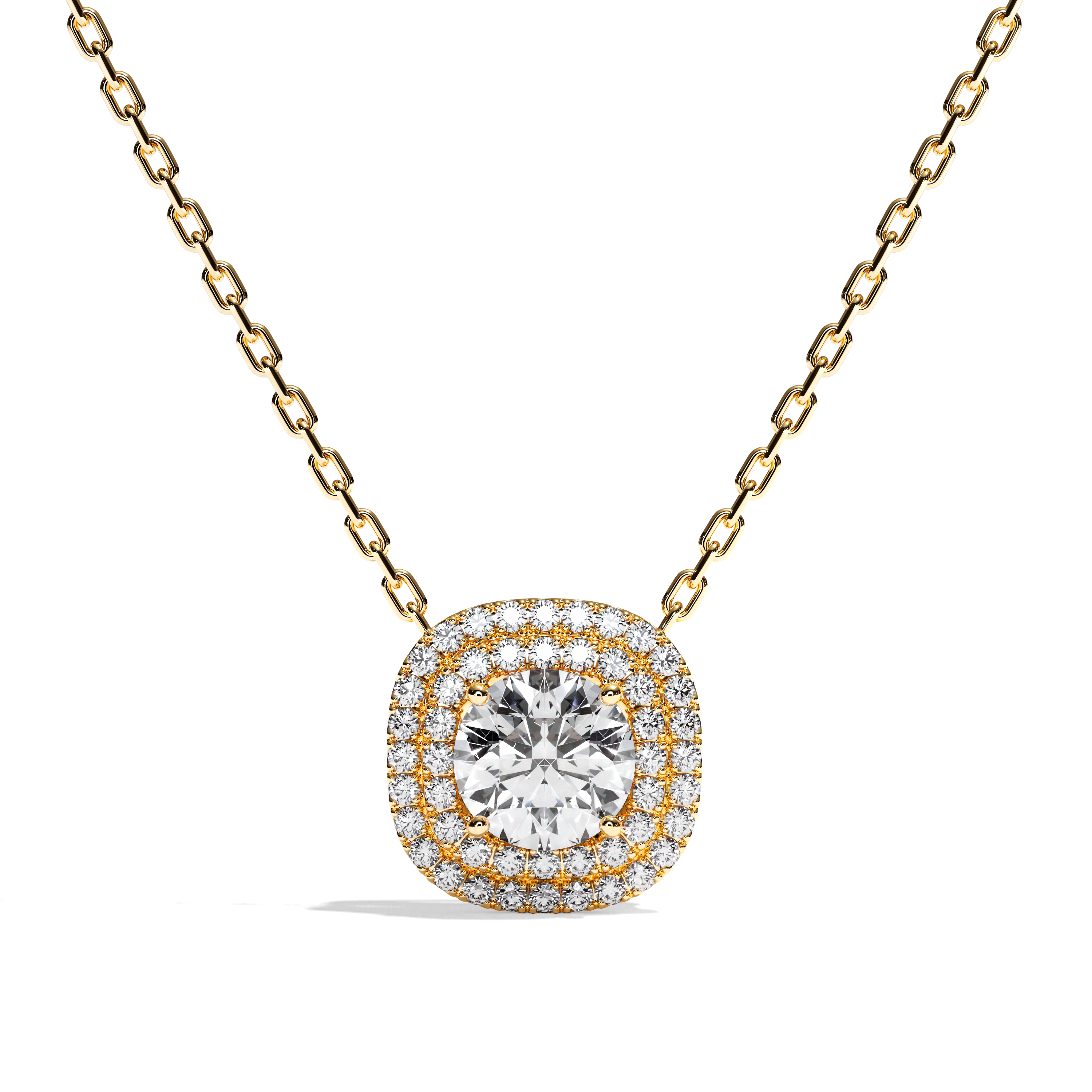 Collier Diamant Rond - Double Entourage - La Radieuse