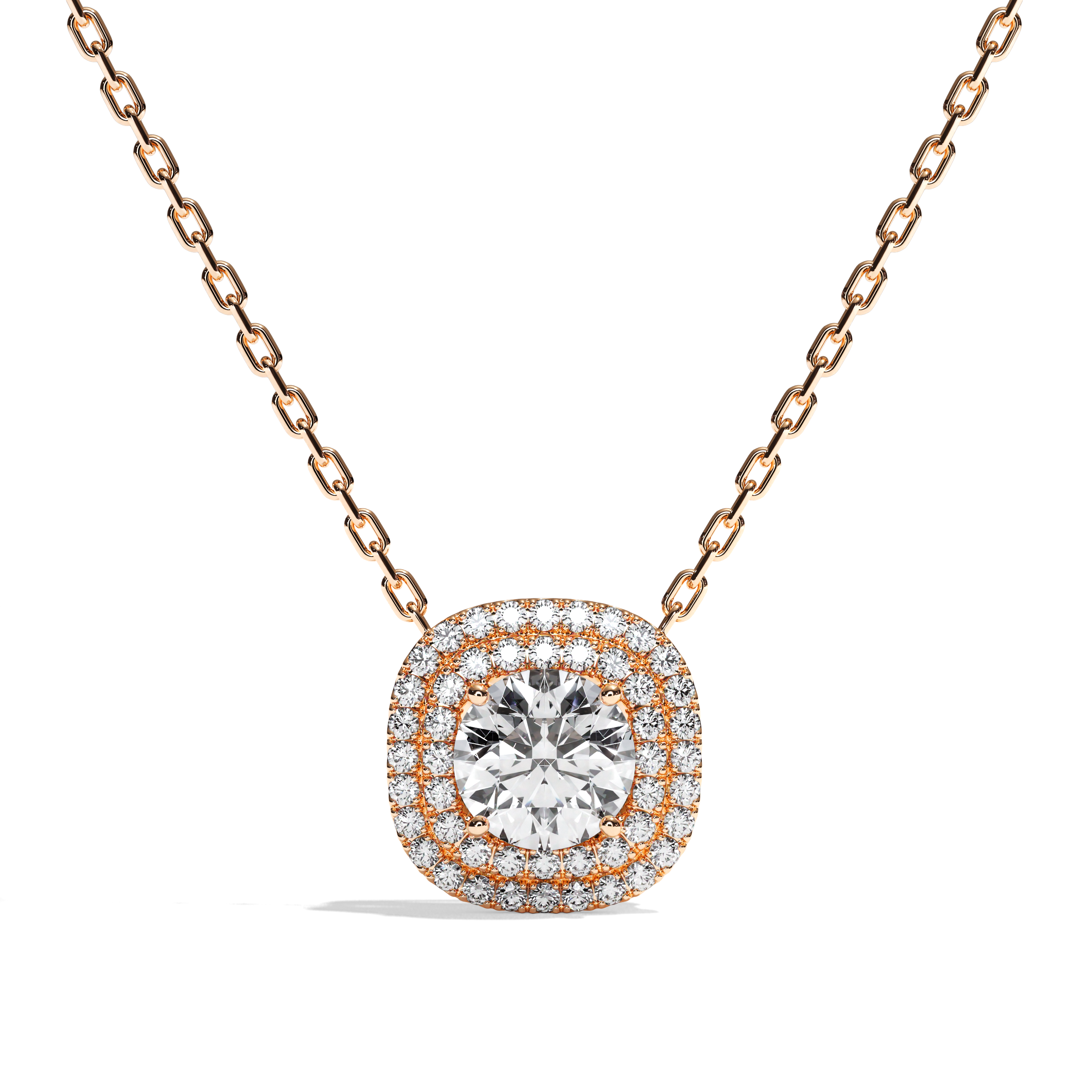 Collier Diamant Rond - Double Entourage - La Radieuse