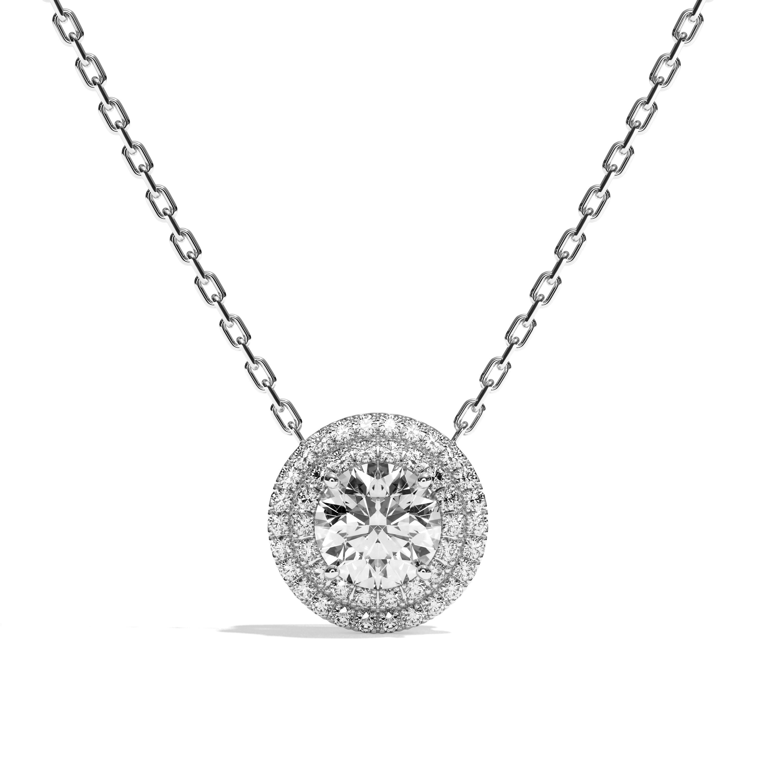 Collier Diamant Rond - Double Entourage -La Ravissante