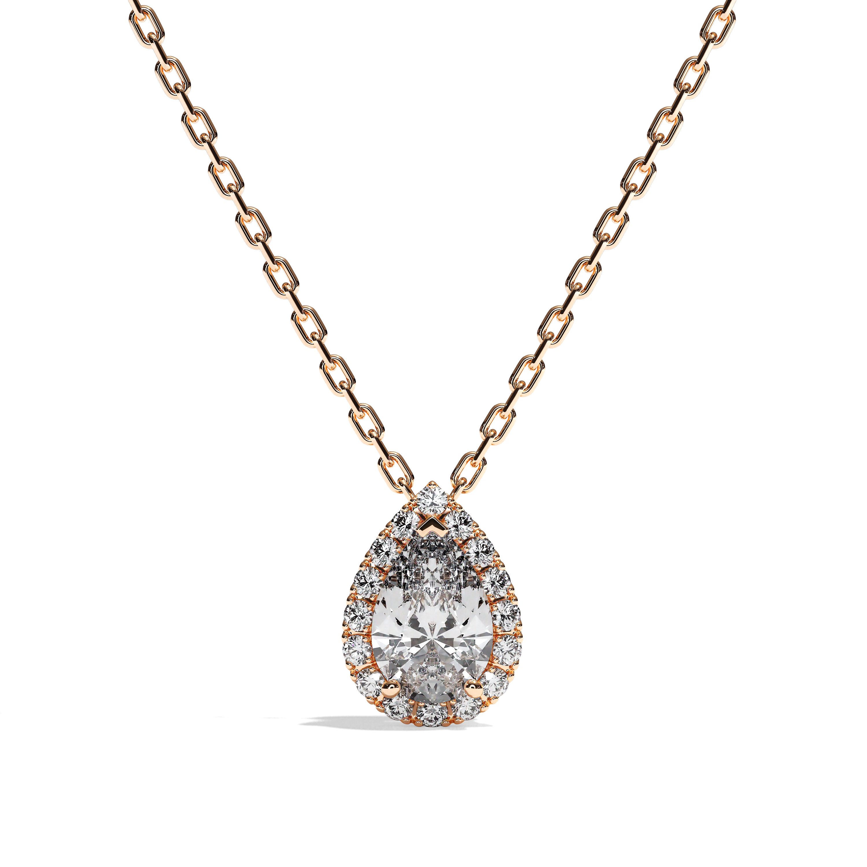 Collier Diamant Poire - Simple Entourage -L'Avenante