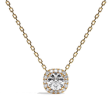 Collier Diamant Coussin - Simple Entourage - L'Épanouie