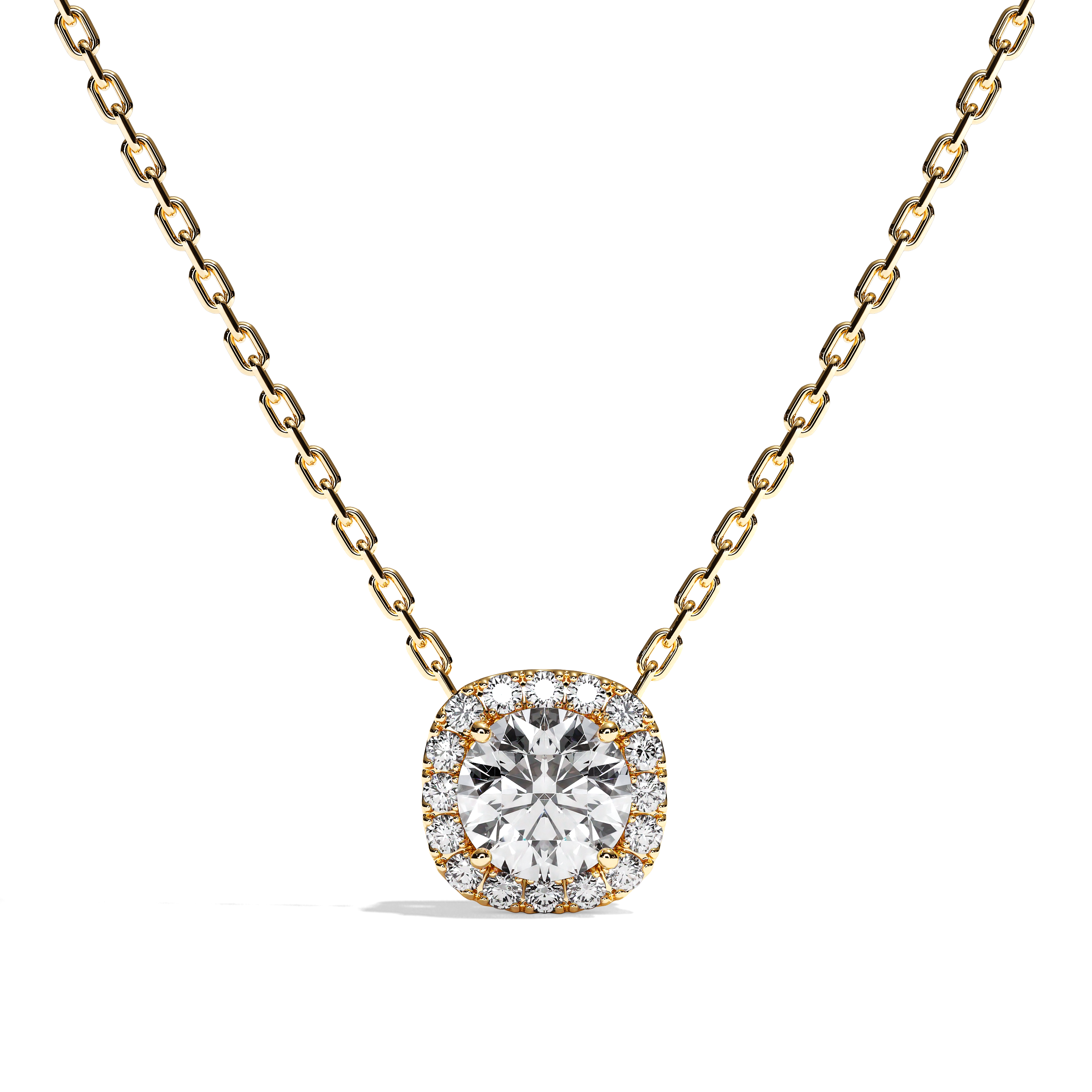 Collier Diamant Coussin - Simple Entourage - L'Épanouie