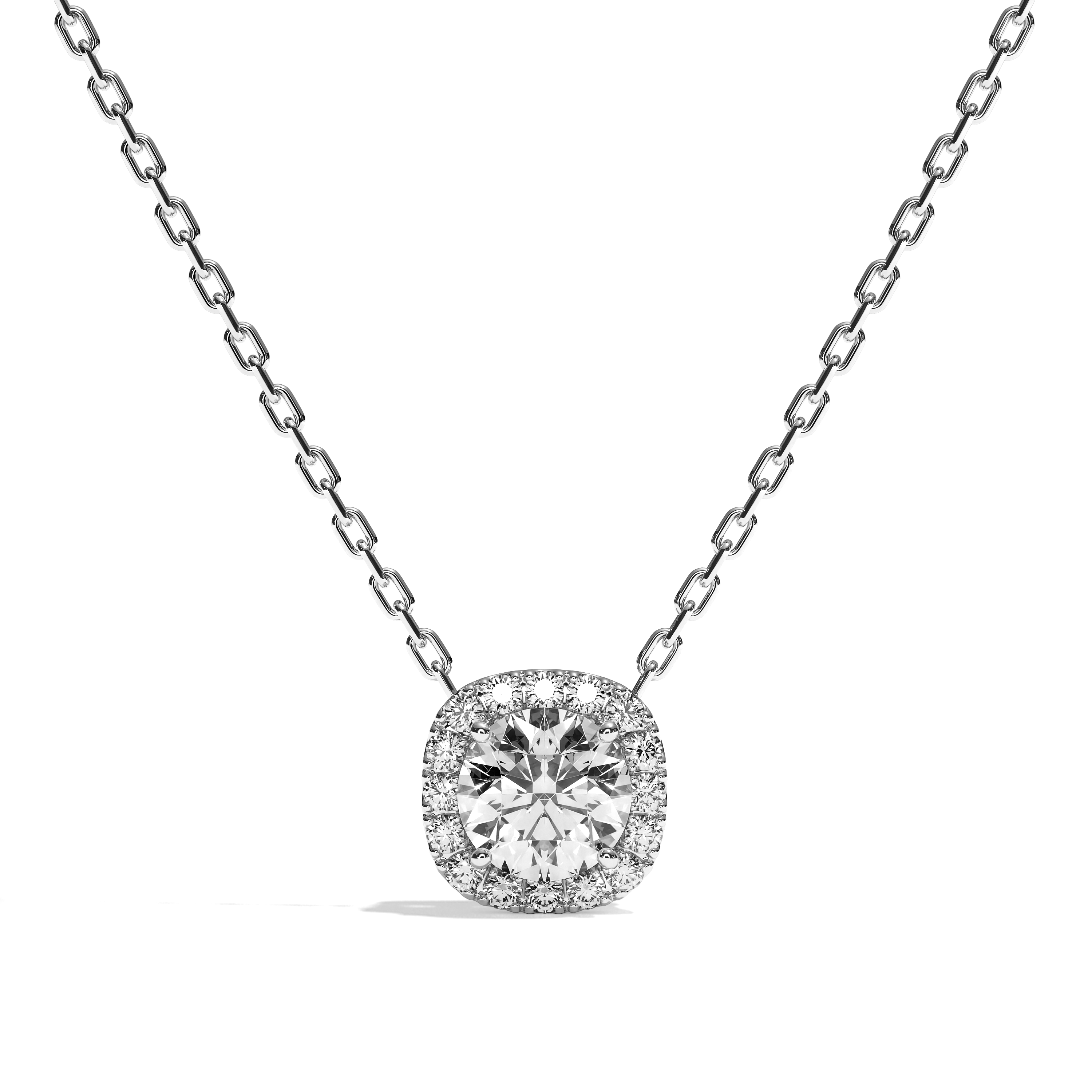 Collier Diamant Coussin - Simple Entourage - L'Épanouie