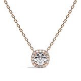 Collier Diamant Coussin - Simple Entourage - L'Épanouie