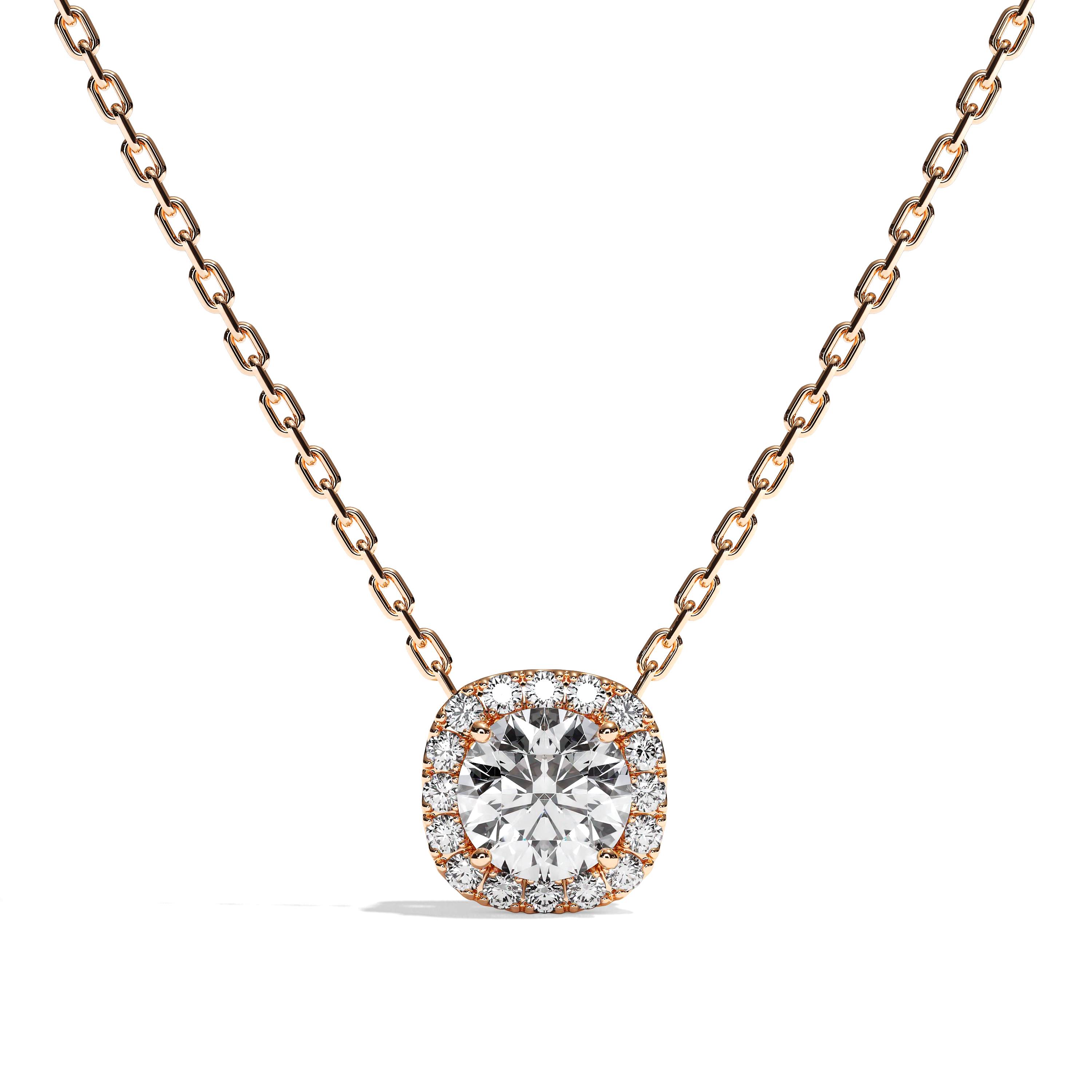 Collier Diamant Coussin - Simple Entourage - L'Épanouie