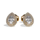 Puces Diamant Poire - Double Entourage - La Passionnante