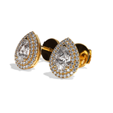 Puces Diamant Poire - Double Entourage - La Passionnante