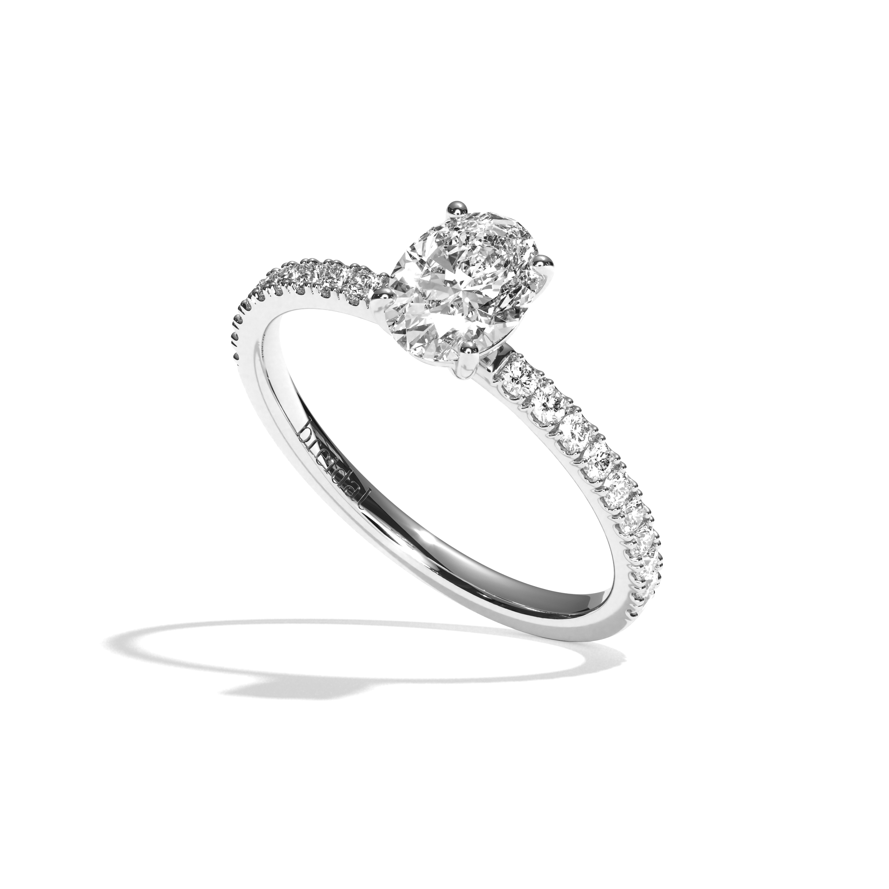 Bague de Fiançailles Pavée - Solitaire Diamant Oval - La Bienveillante