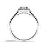 Solitaire Diamant Coussin Pavé - Simple Entourage - L'Étincelante Pavé