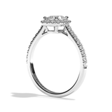 Solitaire Diamant Coussin Pavé - Simple Entourage - L'Étincelante Pavé