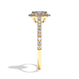 Solitaire Diamant Coussin Pavé - Simple Entourage - L'Étincelante Pavé