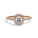 Solitaire Diamant Coussin Pavé - Simple Entourage - L'Étincelante Pavé