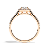 Solitaire Diamant Coussin Pavé - Simple Entourage - L'Étincelante Pavé