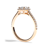 Solitaire Diamant Coussin Pavé - Simple Entourage - L'Étincelante Pavé