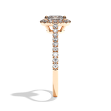 Solitaire Diamant Coussin Pavé - Simple Entourage - L'Étincelante Pavé