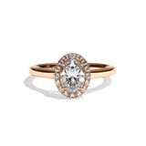 Solitaire Diamant Oval Pavé - Simple Entourage -  L'Éblouissante