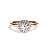 Solitaire Diamant Rond - Simple Entourage - L'Amoureuse