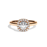 Solitaire Diamant Rond Pavé - Simple Entourage- L'Envoûtante
