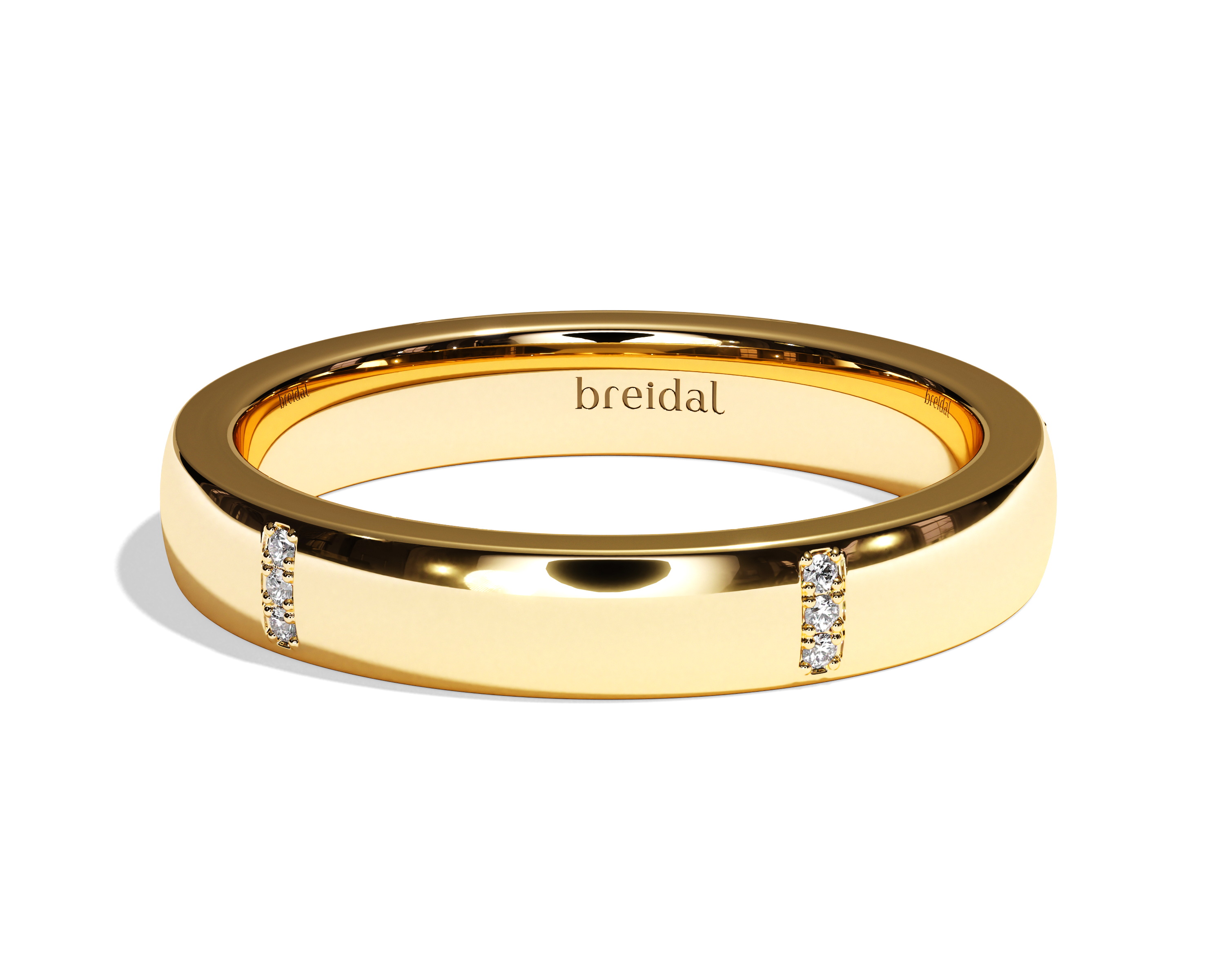Alliance homme pavée diamant naturel or jaune 18 carats -Breidal Paris