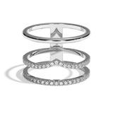Bague 3 anneaux diamant platine - Epicurienne pavée