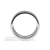 Bague 3 anneaux diamant platine - Epicurienne pavée