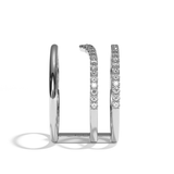 Bague 3 anneaux diamant platine - Epicurienne pavée