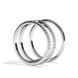 Bague 3 anneaux diamant platine - Epicurienne pavée