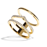Bague 3 Anneaux Diamant - Epicurienne Pavée