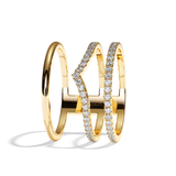 Bague 3 Anneaux Diamant - Epicurienne Pavée