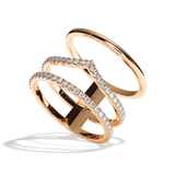 Bague 3 Anneaux Diamant - Epicurienne Pavée
