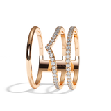 Bague 3 Anneaux Diamant - Epicurienne Pavée