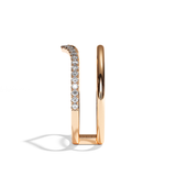 Bague Double Anneau Diamant semi pavée - Réconfortante