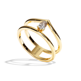 Bague Double Anneau Diamant Poire - Réconfortante