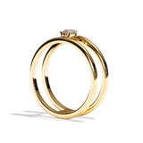 Bague Double Anneau Diamant Poire - Réconfortante