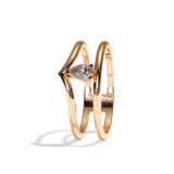 Bague Double Anneau Diamant Poire - Réconfortante
