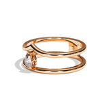 Bague Double Anneau Diamant Poire - Réconfortante