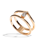 Bague Double Anneau Diamant Poire - Réconfortante