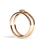 Bague Double Anneau Diamant Poire - Réconfortante