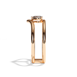 Bague Double Anneau Diamant Poire - Réconfortante