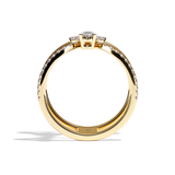 Bague Double Anneau Diamant Poire / Navette - Affectueuse Pavée