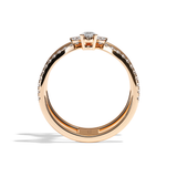 Bague Double Anneau Diamant Poire / Navette - Affectueuse Pavée