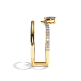Bague Double Anneau Diamant Poire - Heureuse pavée