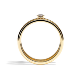 Bague Double Anneau Diamant Poire - Réconfortante Pavée