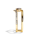 Bague Double Anneau Diamant Poire - Réconfortante Pavée