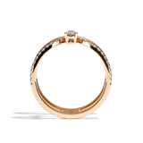 Bague Double Anneau Diamant Poire - Heureuse pavée