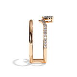 Bague Double Anneau Diamant Poire - Heureuse pavée